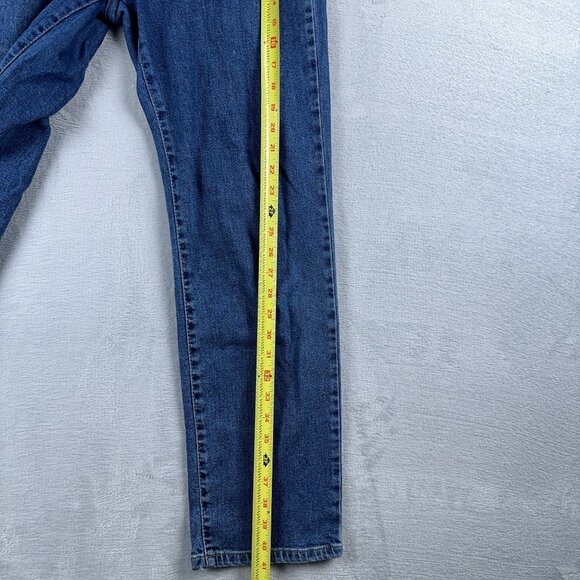 NA-KD Tapered Leg Jeans Women's Size 38 Button Fly High Rise Blue Flat Front - Picture 10 of 11